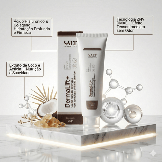 Creme Firmador Antirrugas 30g DermaLift+ – DMAE, UpLift e Ácido Hialurônico para Firmeza – Salt Cosmetics - Salt Cosmetics