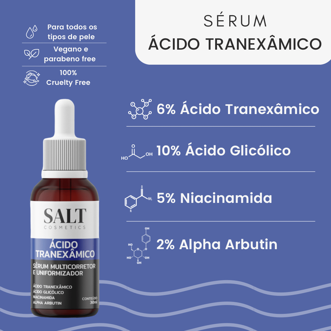Sérum Ácido Tranexâmico + Niacinamida + Glicólico + Alpha Arbutin - Salt Cosmetics