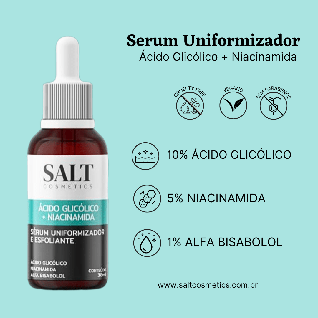 Sérum Uniformizador — Ácido Glicólico + Niacinamida + Alfa Bisabolol - Salt Cosmetics