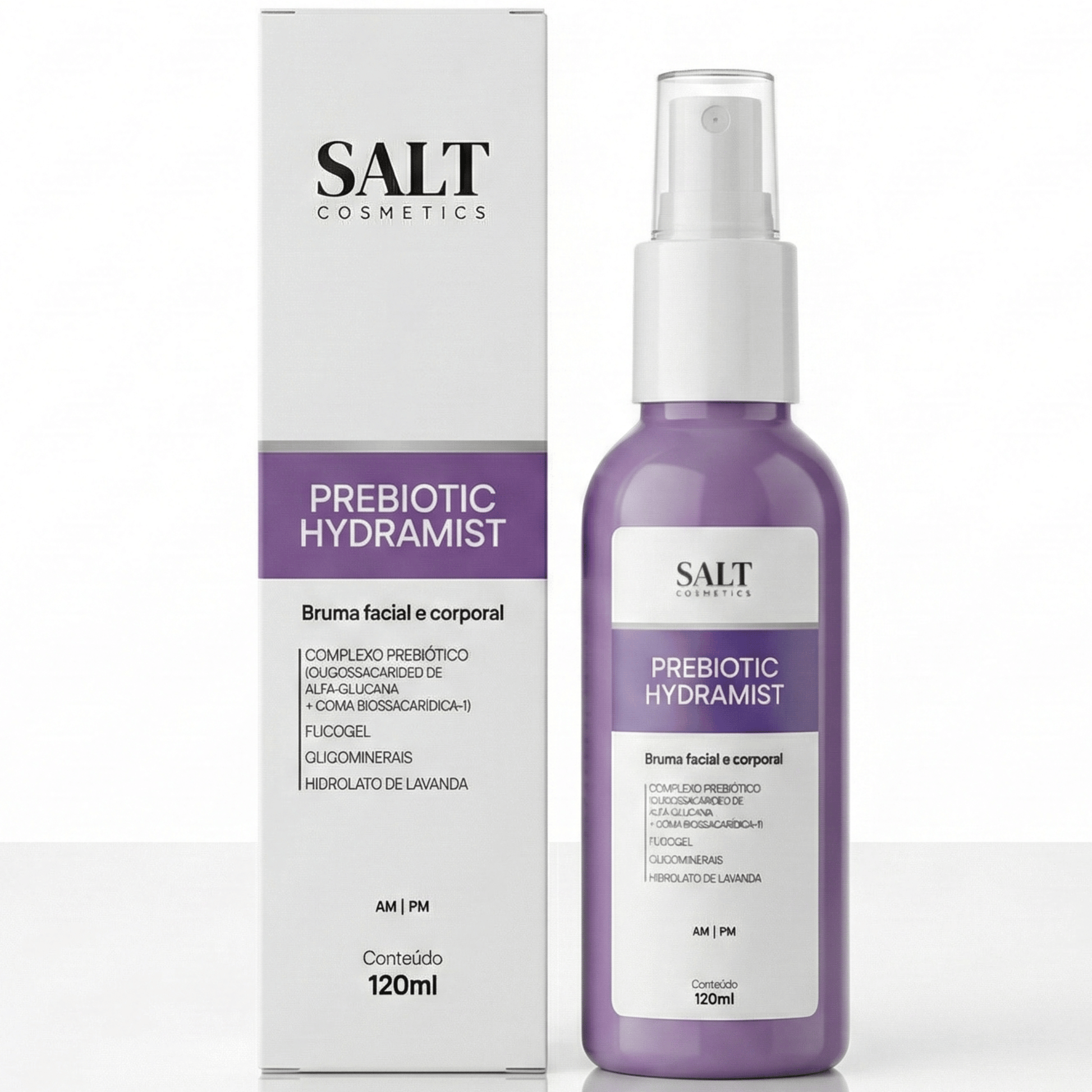Bruma Prebiótica Facial e Corporal 120ml – Prebiotic Hydramist – Hidratação e Equilíbrio - Salt Cosmetics