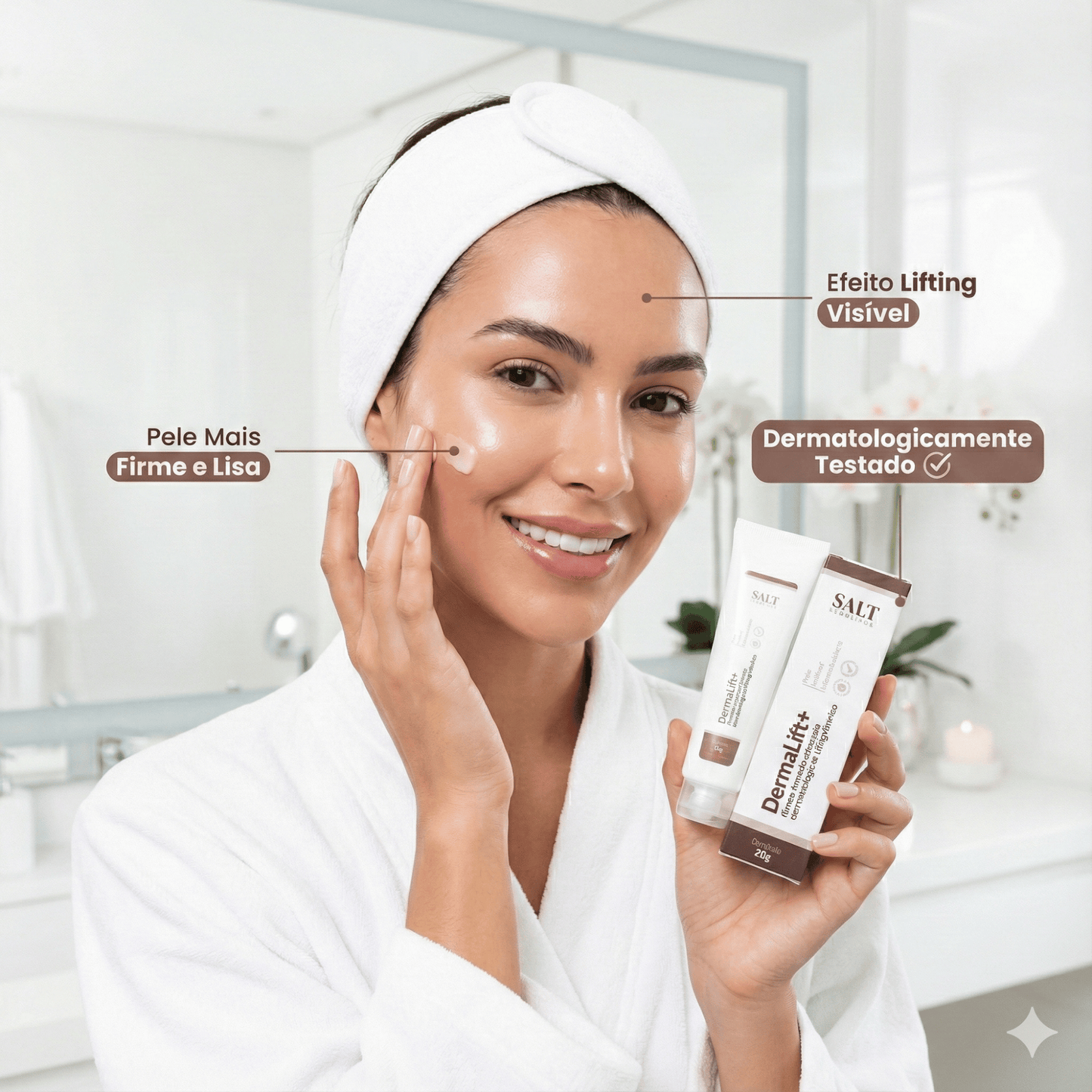 Creme Firmador Antirrugas 30g DermaLift+ – DMAE, UpLift e Ácido Hialurônico para Firmeza – Salt Cosmetics - Salt Cosmetics