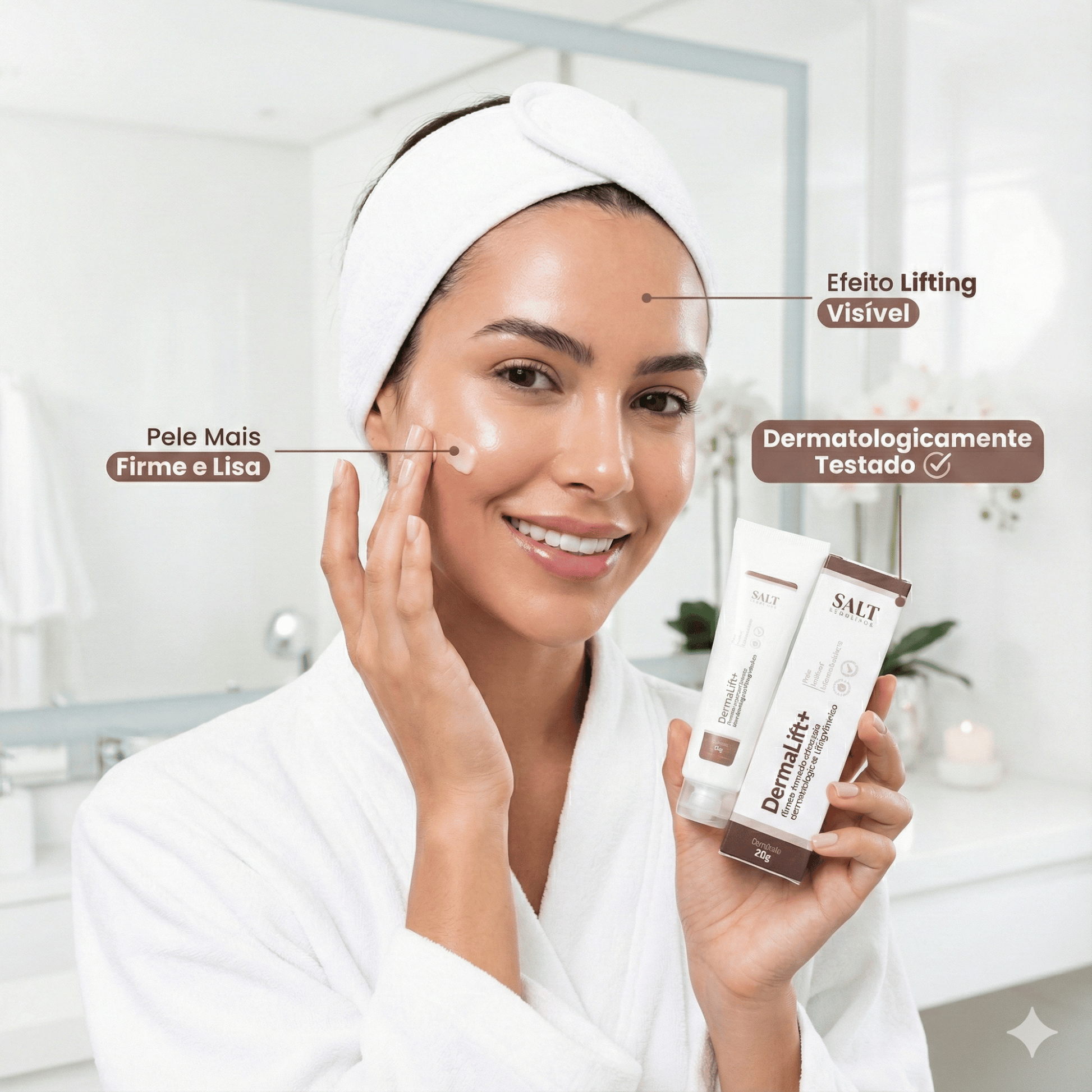 Creme Firmador Antirrugas 30g DermaLift+ – DMAE, UpLift e Ácido Hialurônico para Firmeza – Salt Cosmetics - Salt Cosmetics