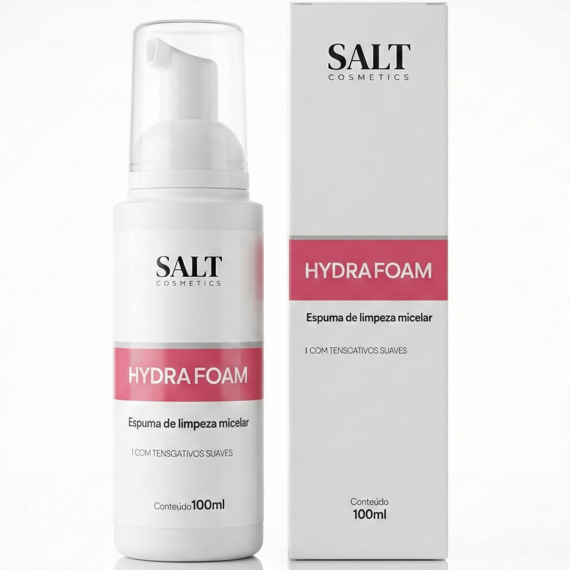 Espuma de Limpeza Micelar Facial Hydrafoam 100ml – Limpeza Suave com Tensoativos Suaves – Salt Cosmetics - Salt Cosmetics