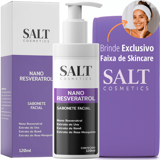 Sabonete Facial Nano Resveratrol com Uva, Romã e Rosa Mosqueta - Salt Cosmetics