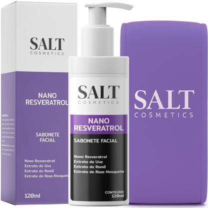 Sabonete Facial Nano Resveratrol com Uva, Romã e Rosa Mosqueta - Salt Cosmetics