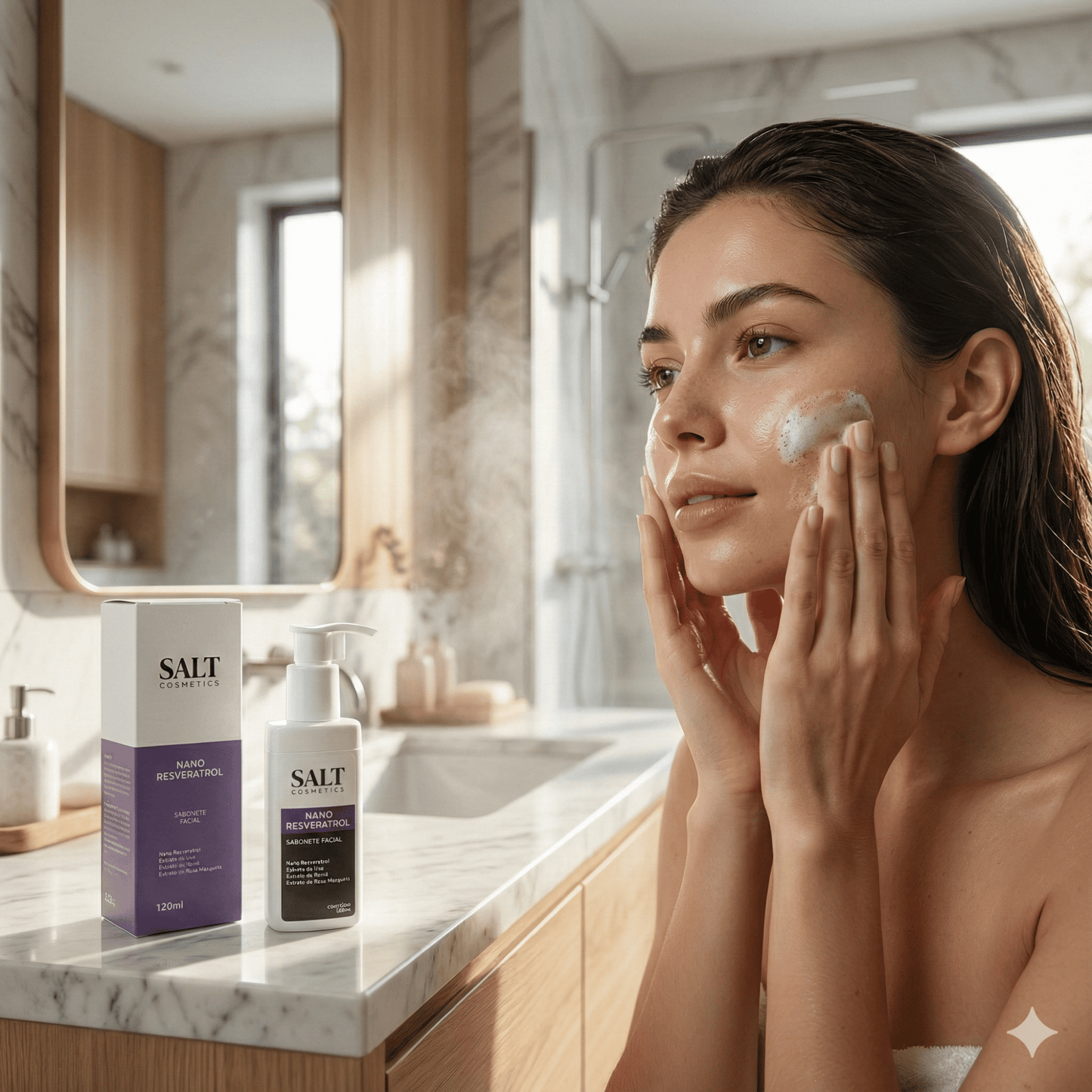Sabonete Facial Nano Resveratrol com Uva, Romã e Rosa Mosqueta - Salt Cosmetics