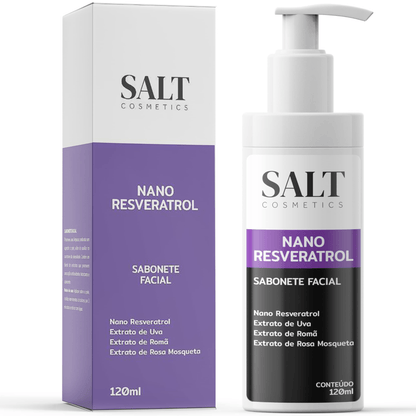 Sabonete Facial Nano Resveratrol com Uva, Romã e Rosa Mosqueta - Salt Cosmetics