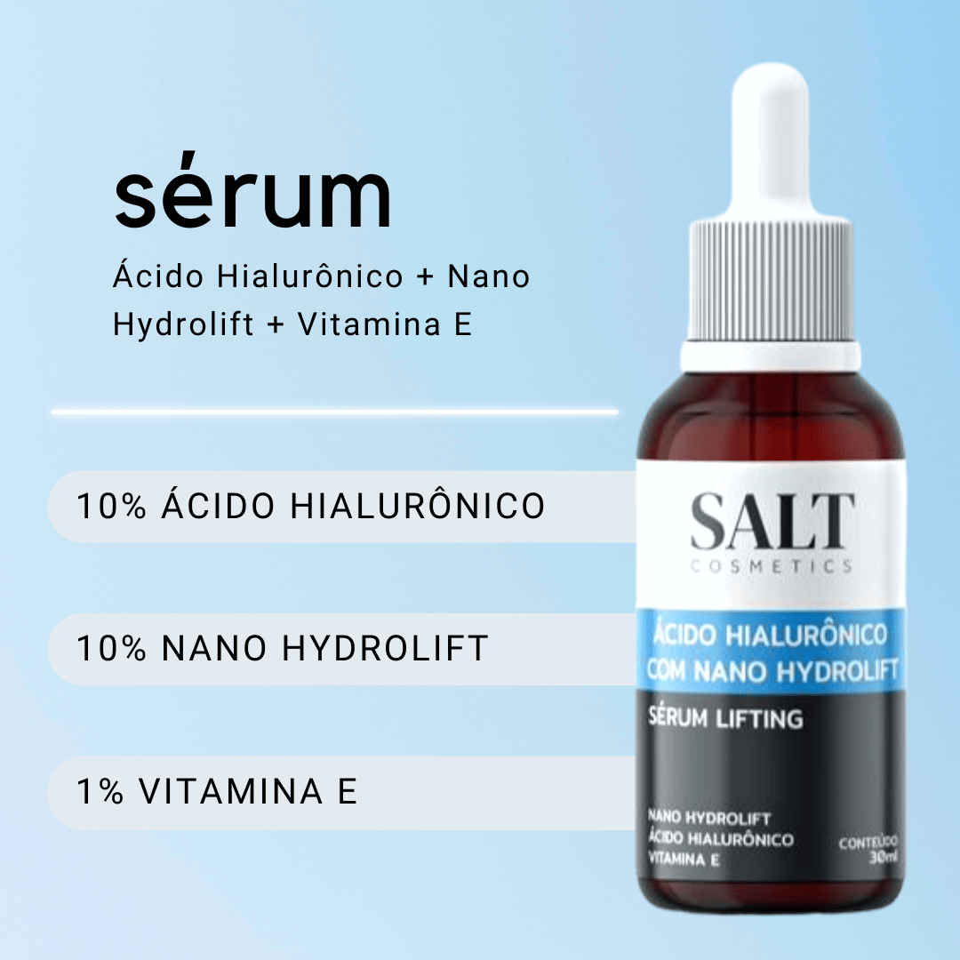Sérum Ácido Hialurônico com Nano Hydrolift + Vitamina E - Salt Cosmetics