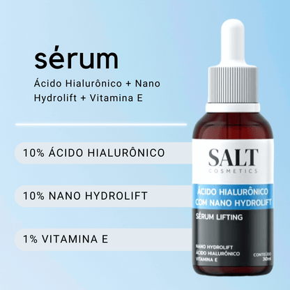 Sérum Ácido Hialurônico com Nano Hydrolift + Vitamina E - Salt Cosmetics