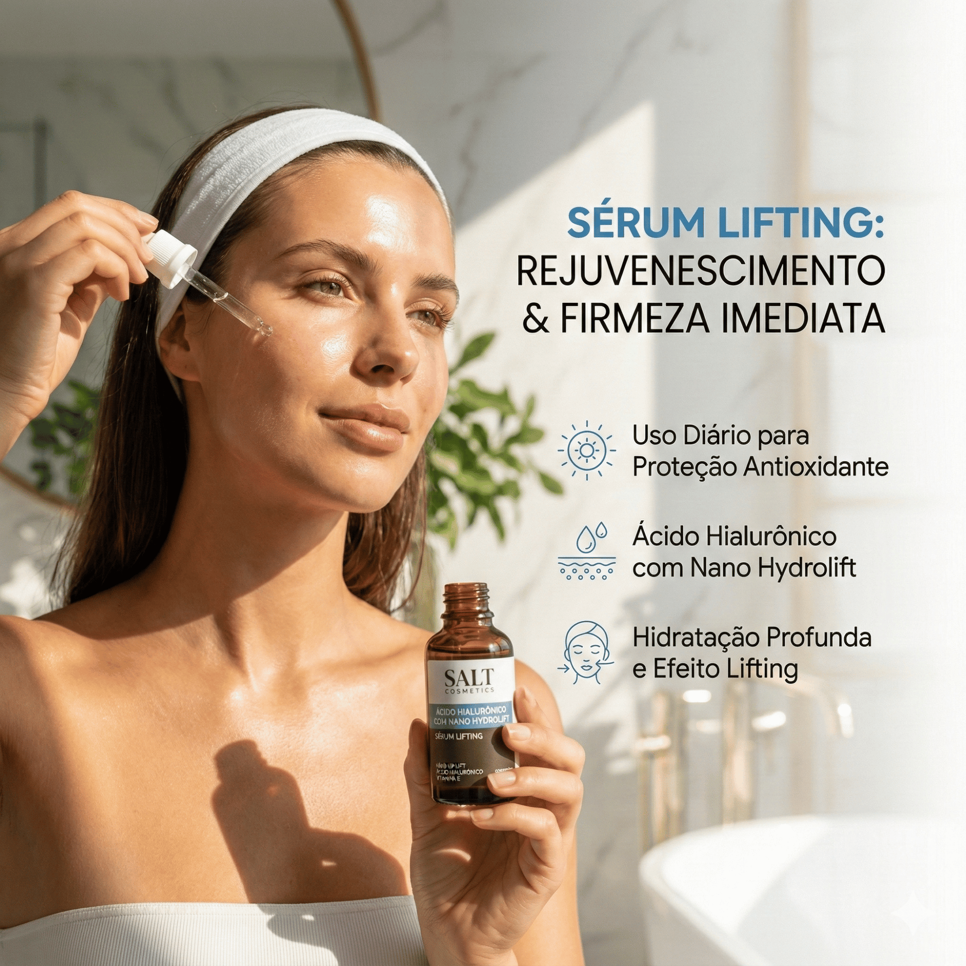Sérum Ácido Hialurônico com Nano Hydrolift + Vitamina E - Salt Cosmetics