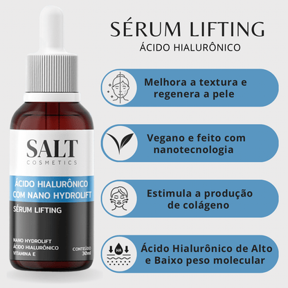 Sérum Ácido Hialurônico com Nano Hydrolift + Vitamina E - Salt Cosmetics