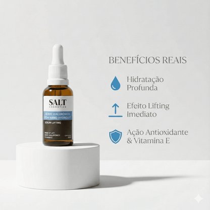 Sérum Ácido Hialurônico com Nano Hydrolift + Vitamina E - Salt Cosmetics