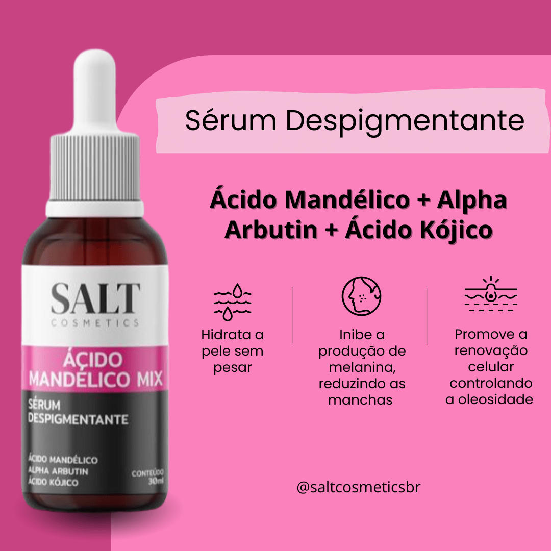 Sérum Ácido Mandélico Mix + Alpha - Arbutin + Ácido Kójico - Salt Cosmetics