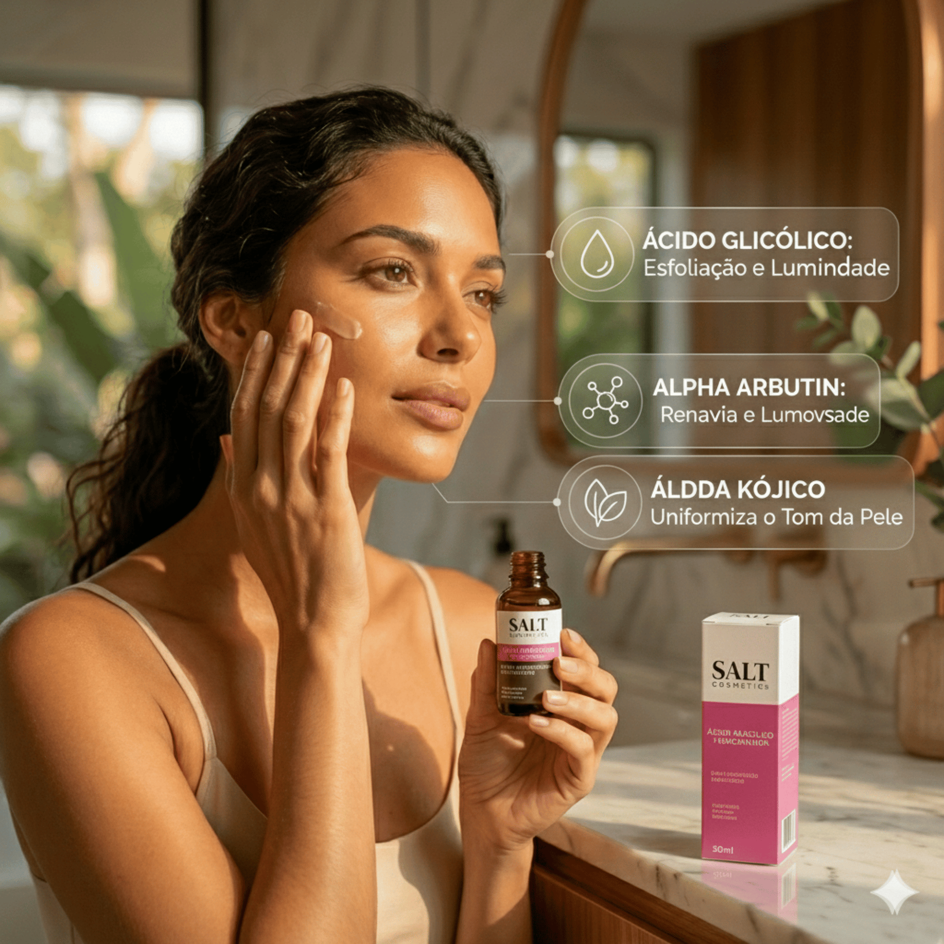 Sérum Ácido Mandélico Mix + Alpha - Arbutin + Ácido Kójico - Salt Cosmetics
