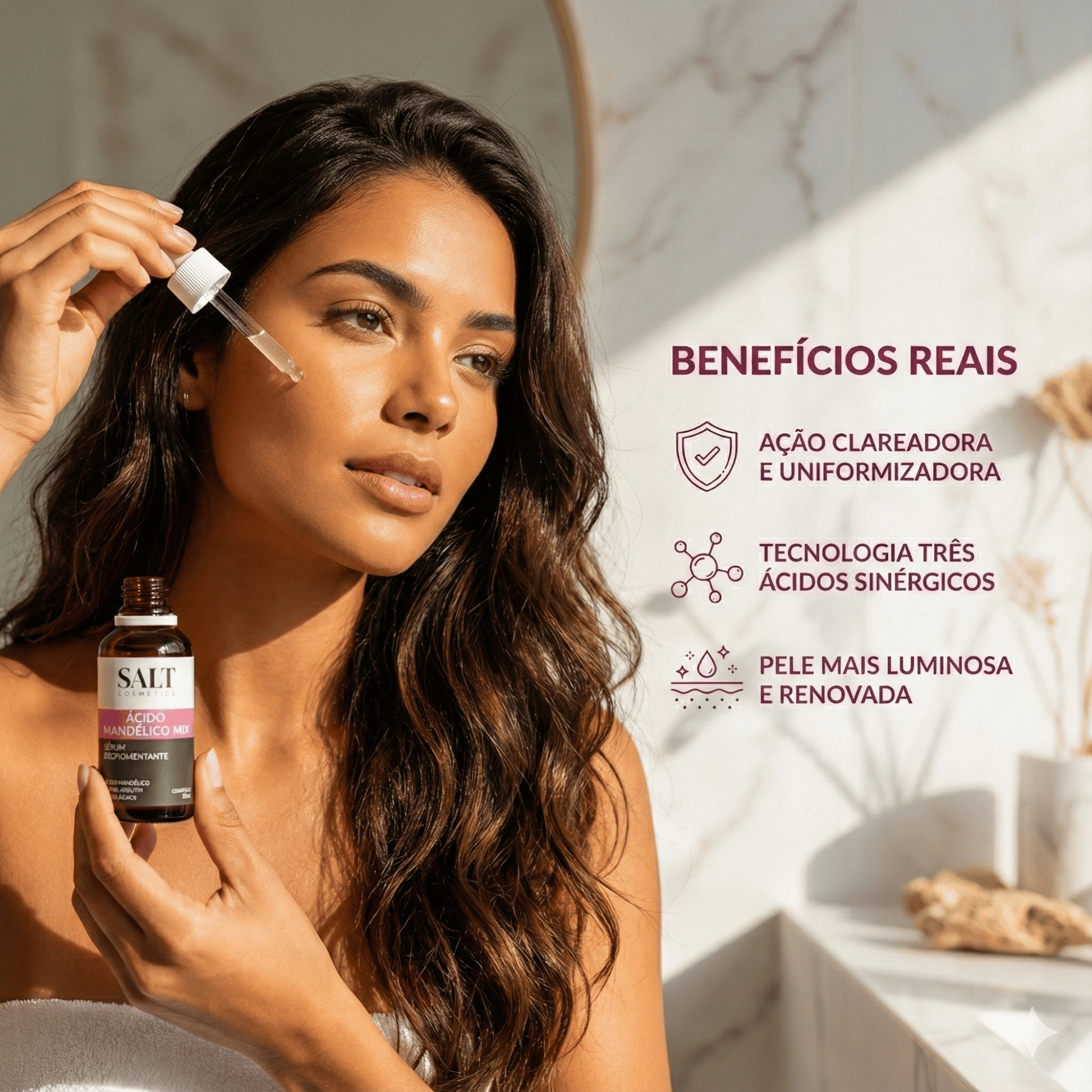 Sérum Ácido Mandélico Mix + Alpha - Arbutin + Ácido Kójico - Salt Cosmetics