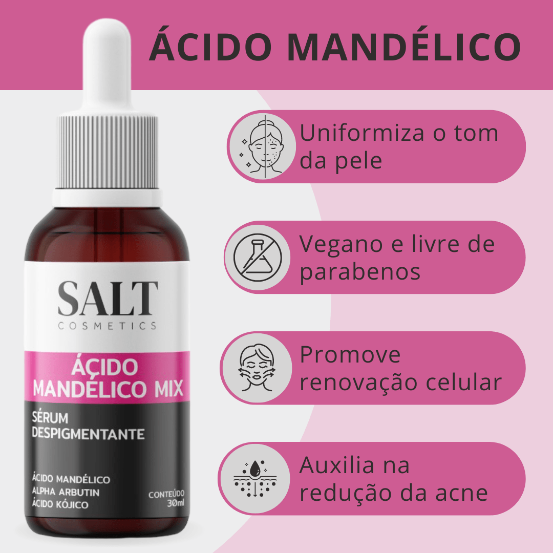Sérum Ácido Mandélico Mix + Alpha - Arbutin + Ácido Kójico - Salt Cosmetics
