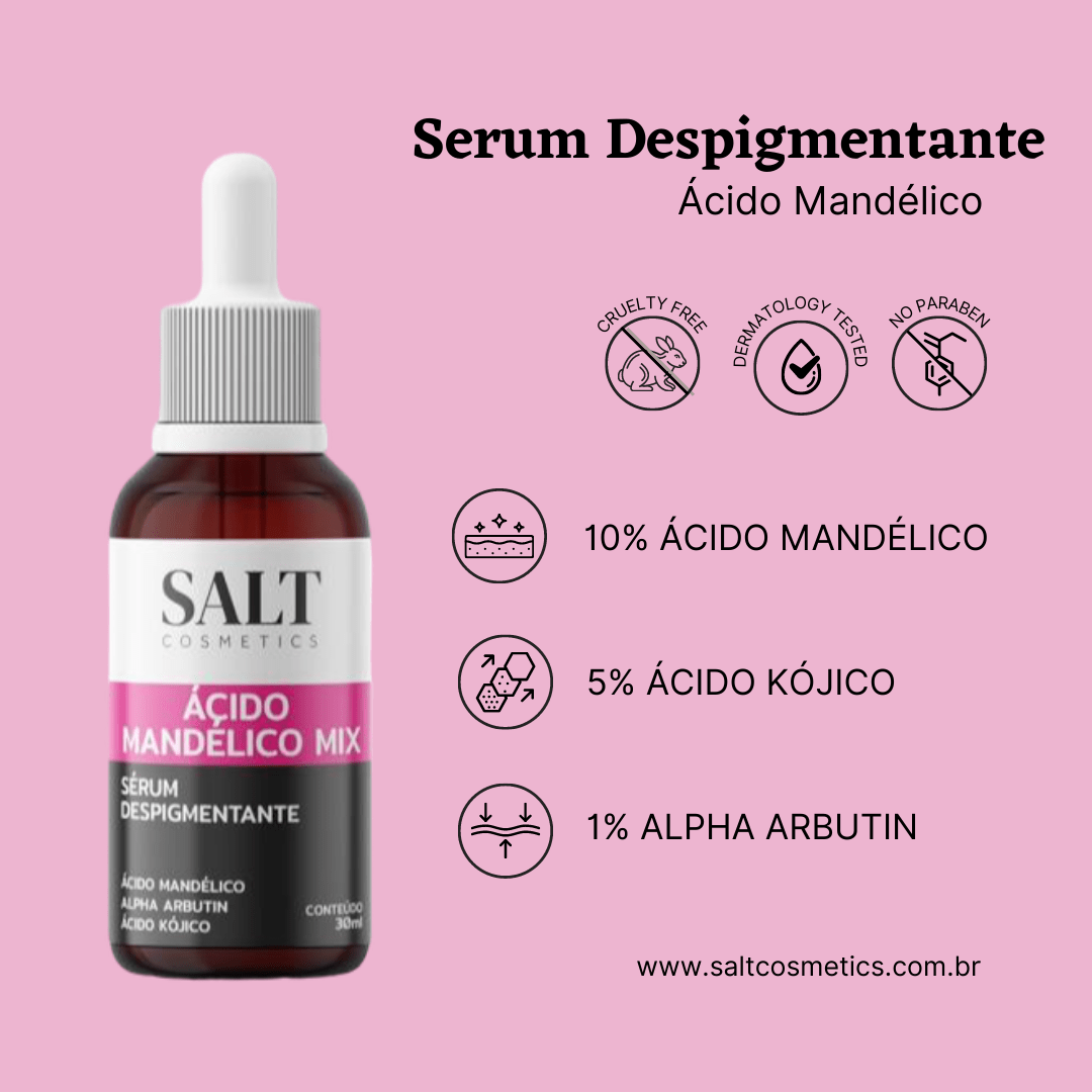 Sérum Ácido Mandélico Mix + Alpha - Arbutin + Ácido Kójico - Salt Cosmetics