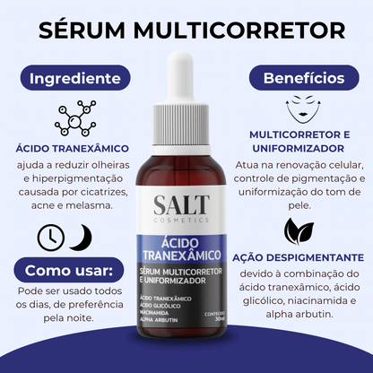 Sérum Ácido Tranexâmico + Niacinamida + Glicólico + Alpha Arbutin - Salt Cosmetics