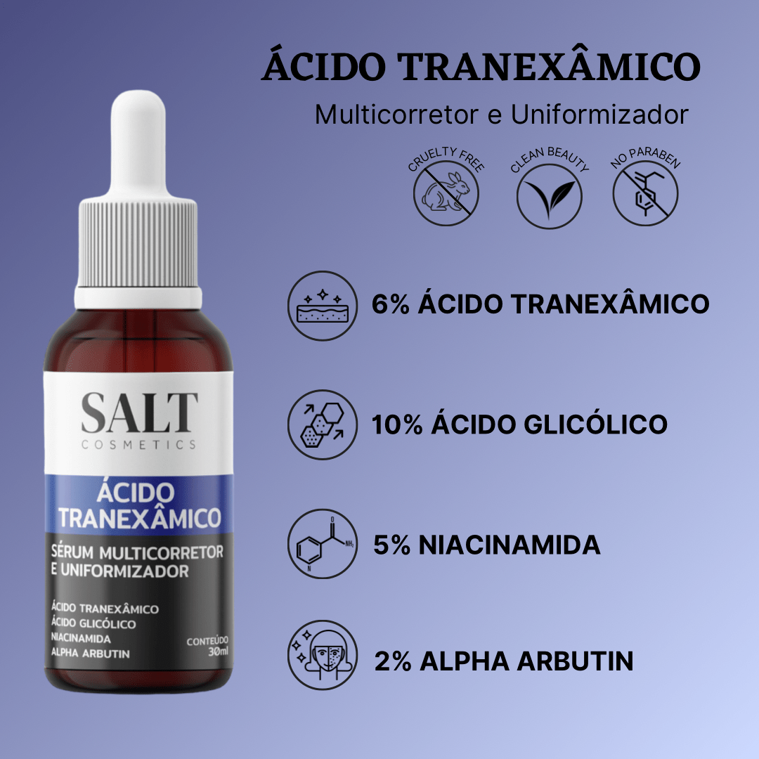 Sérum Ácido Tranexâmico + Niacinamida + Glicólico + Alpha Arbutin - Salt Cosmetics
