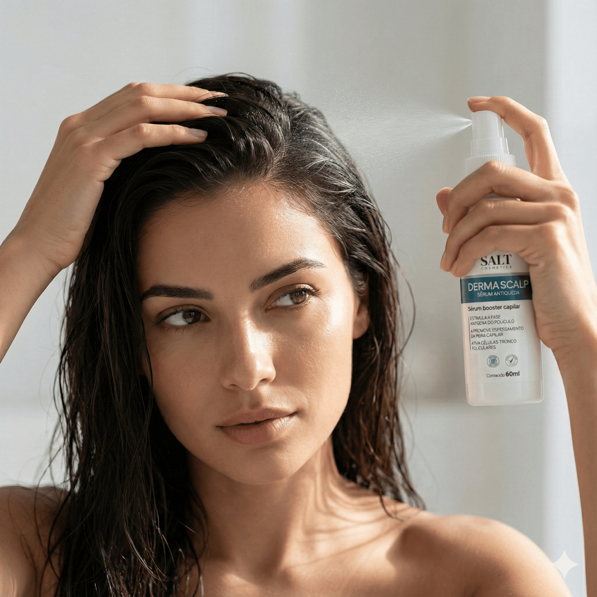 Sérum Antiqueda e Crescimento Capilar 60ml Derma Scalp Hair Booster – Espessamento e Densidade dos Fios – Salt Cosmetics - Salt Cosmetics