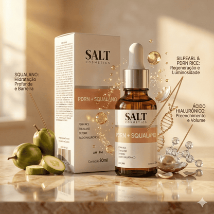 Sérum Facial PDRN + Squalano com Ácido Hialurônico 30ml – Hidratante e Reparador da Pele – Salt - Salt Cosmetics
