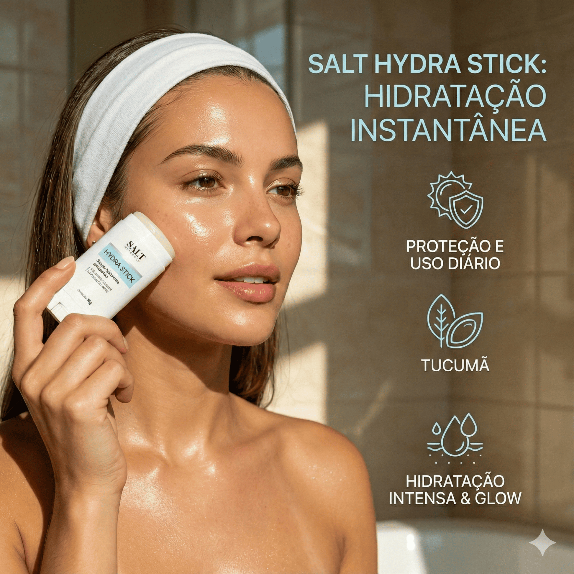 Sérum Hidratante em Bastão 13g – Hydra Stick – Hyaluronic Tucumã + Manteiga de Karité – Salt Cosmetics - Salt Cosmetics