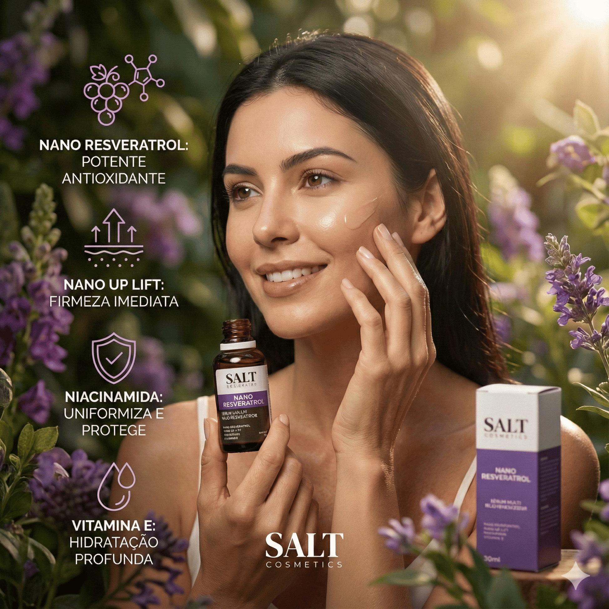 Sérum Nano Resveratrol + Niacinamida + Nano Hydrolift + Vitamina E - Salt Cosmetics