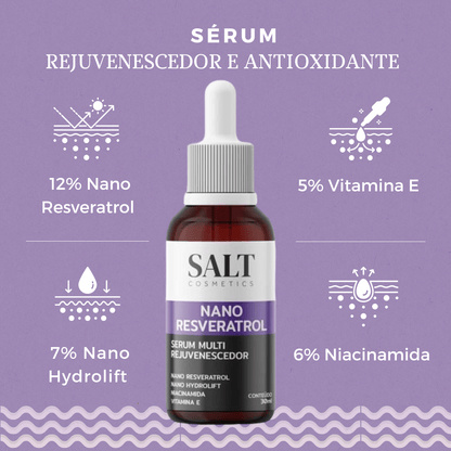 Sérum Nano Resveratrol + Niacinamida + Nano Hydrolift + Vitamina E - Salt Cosmetics