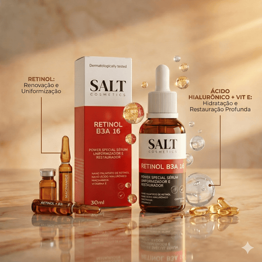 Sérum Nano Retinol B3A 16 com Niacinamida + Ácido Hialurônico - Salt Cosmetics