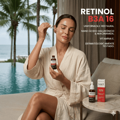Sérum Nano Retinol B3A 16 com Niacinamida + Ácido Hialurônico - Salt Cosmetics