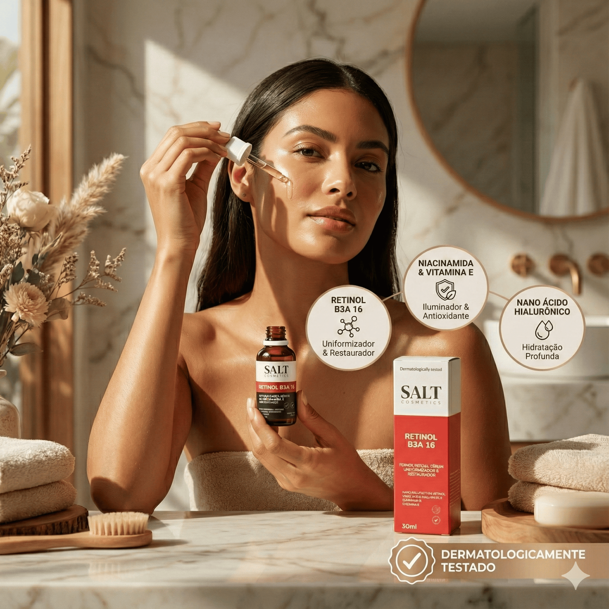 Sérum Nano Retinol B3A 16 com Niacinamida + Ácido Hialurônico - Salt Cosmetics