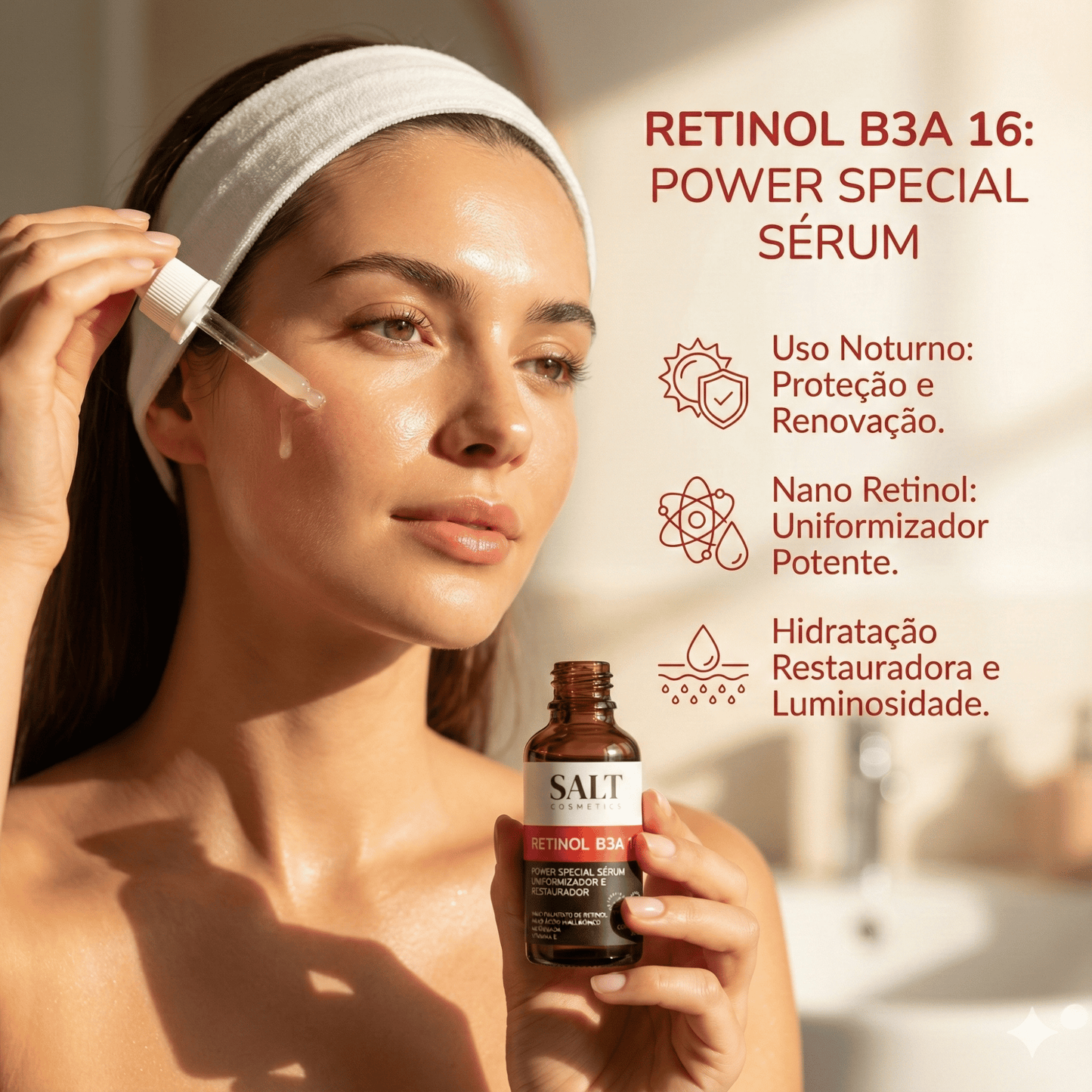 Sérum Nano Retinol B3A 16 com Niacinamida + Ácido Hialurônico - Salt Cosmetics