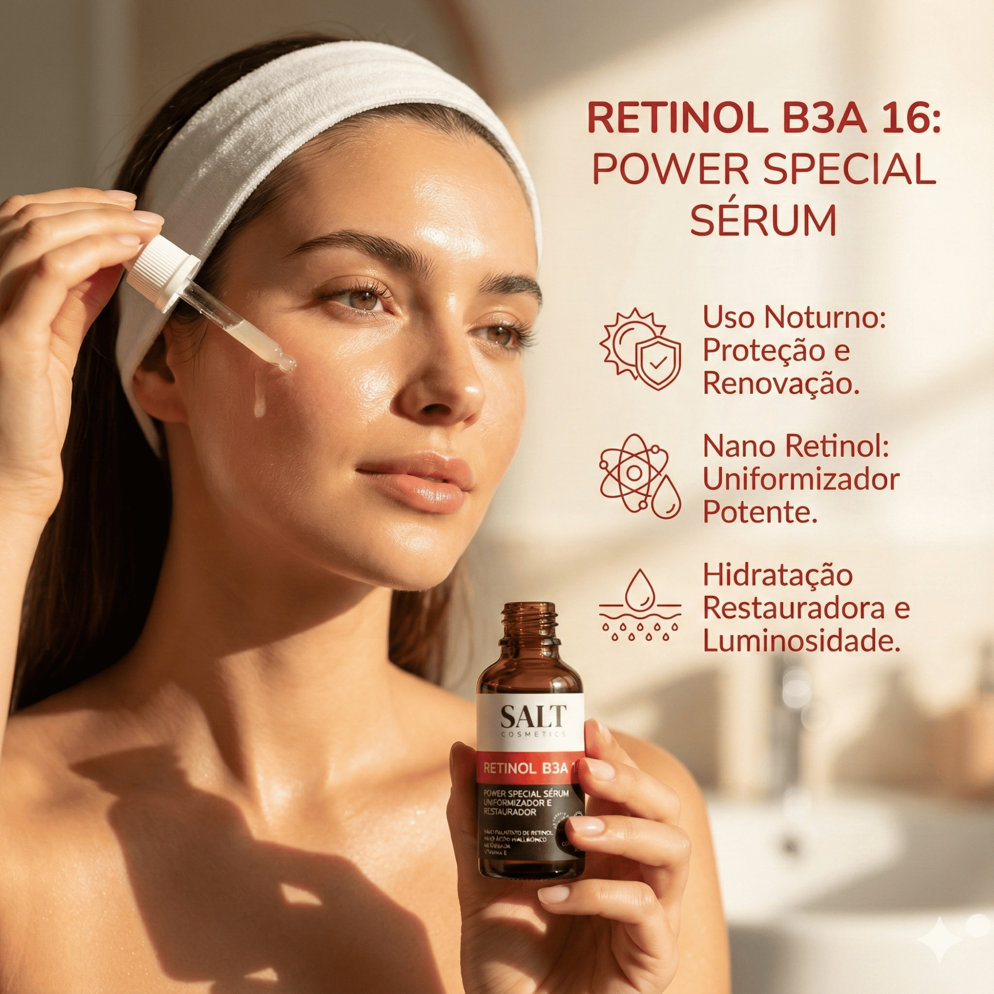 Sérum Nano Retinol B3A 16 com Niacinamida + Ácido Hialurônico - Salt Cosmetics