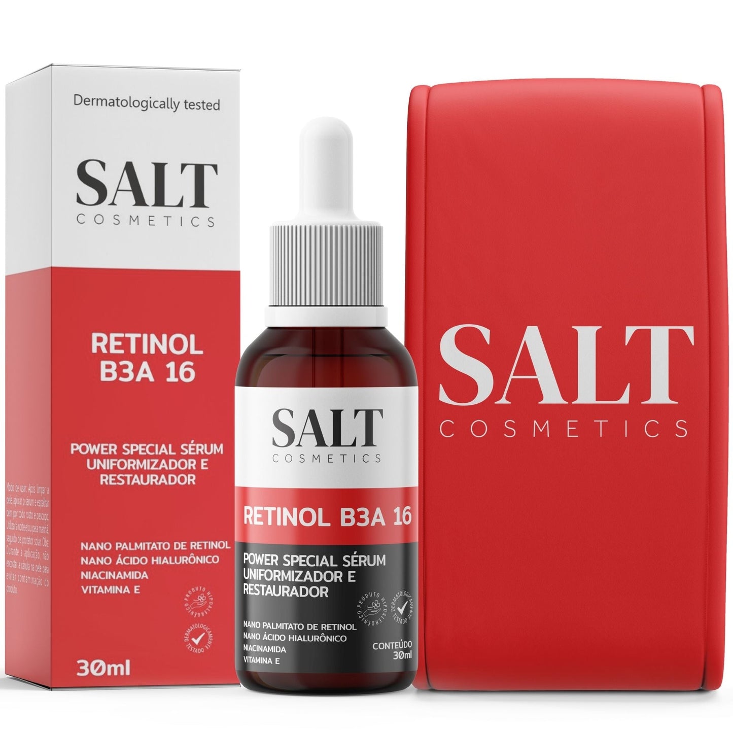 Sérum Nano Retinol B3A 16 com Niacinamida + Ácido Hialurônico - Salt Cosmetics