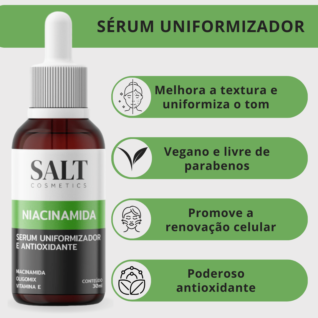 Sérum Niacinamida com Oligomix + Vitamina E — Uniformizador - Salt Cosmetics