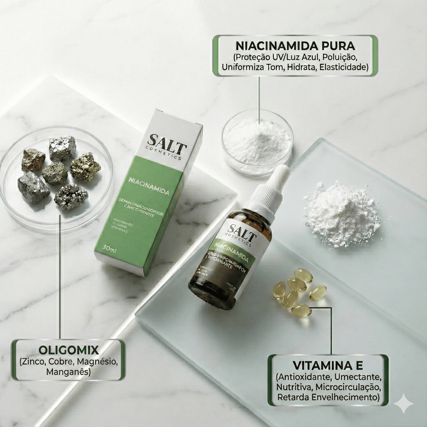 Sérum Niacinamida com Oligomix + Vitamina E — Uniformizador - Salt Cosmetics