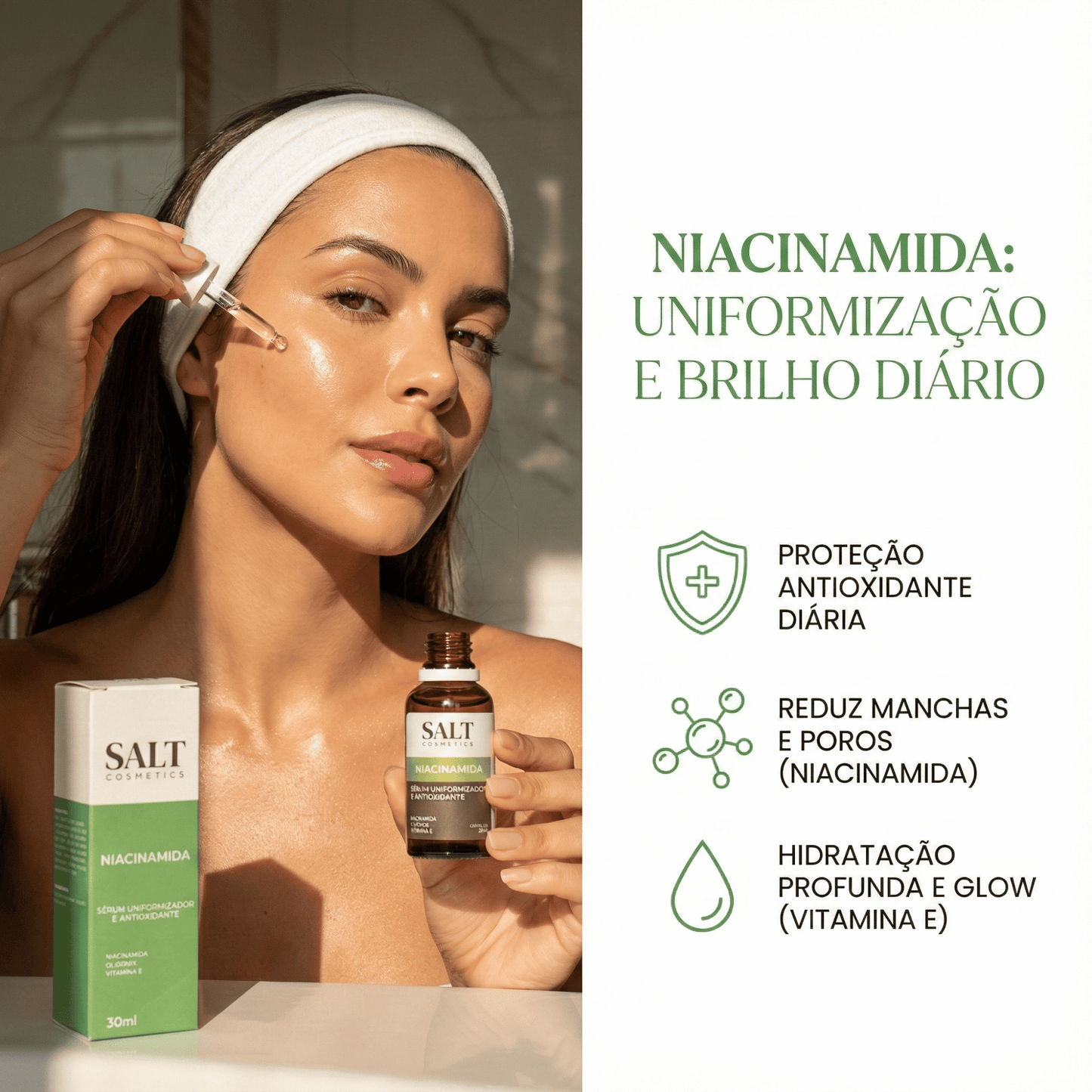 Sérum Niacinamida com Oligomix + Vitamina E — Uniformizador - Salt Cosmetics