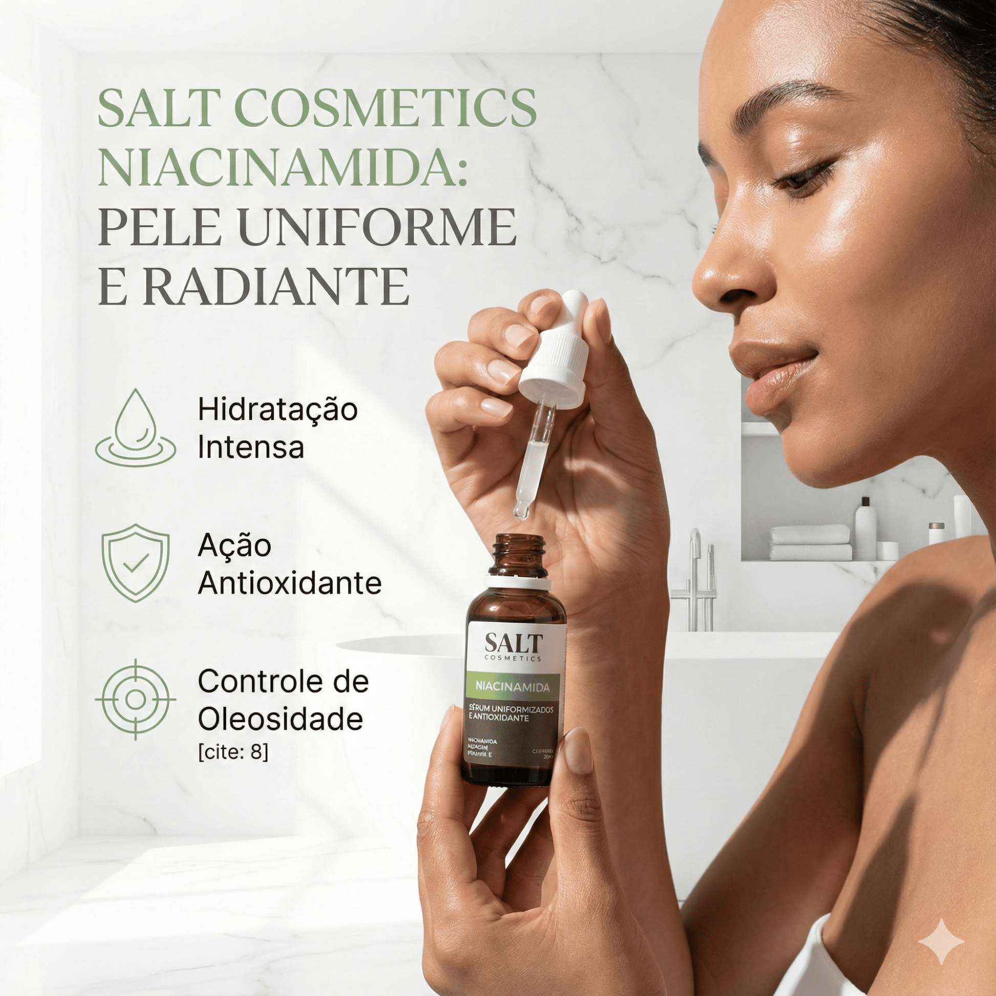 Sérum Niacinamida com Oligomix + Vitamina E — Uniformizador - Salt Cosmetics