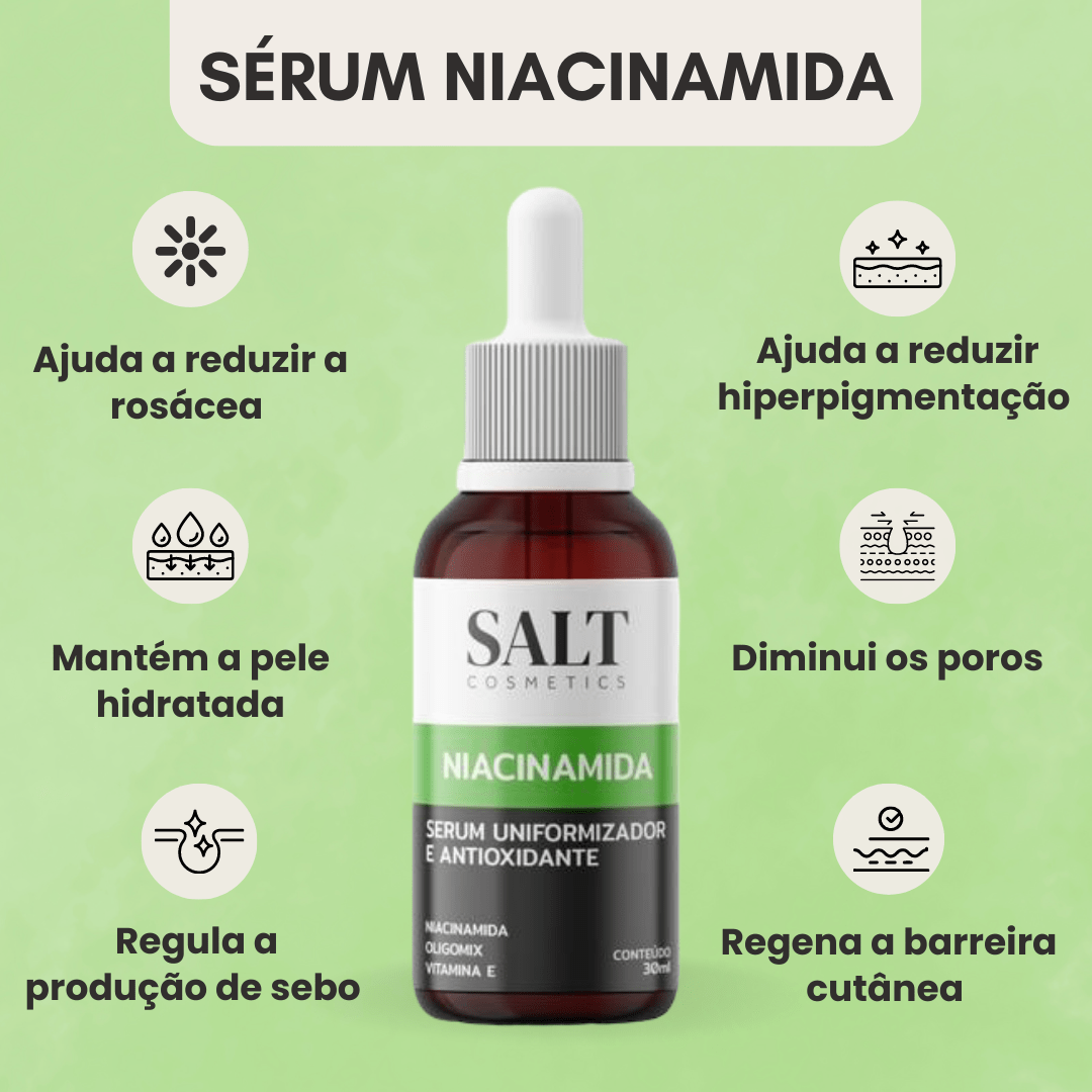 Sérum Niacinamida com Oligomix + Vitamina E — Uniformizador - Salt Cosmetics