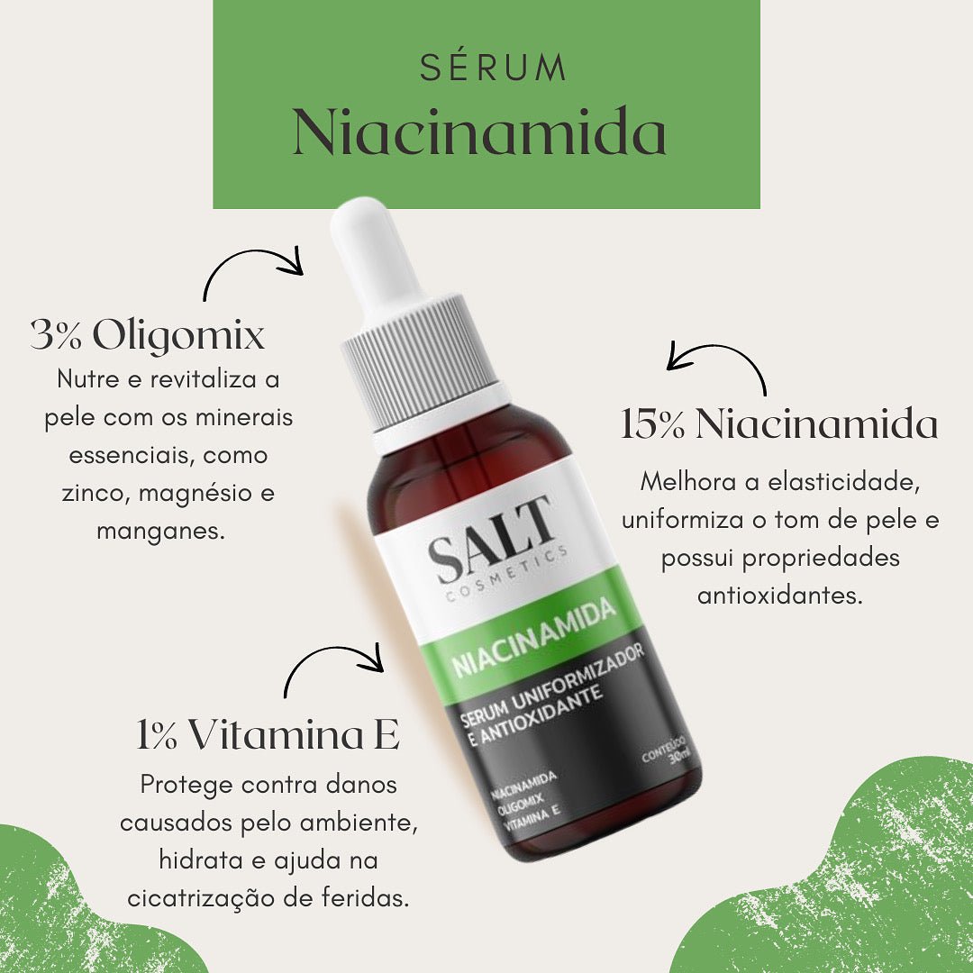 Sérum Niacinamida com Oligomix + Vitamina E — Uniformizador - Salt Cosmetics