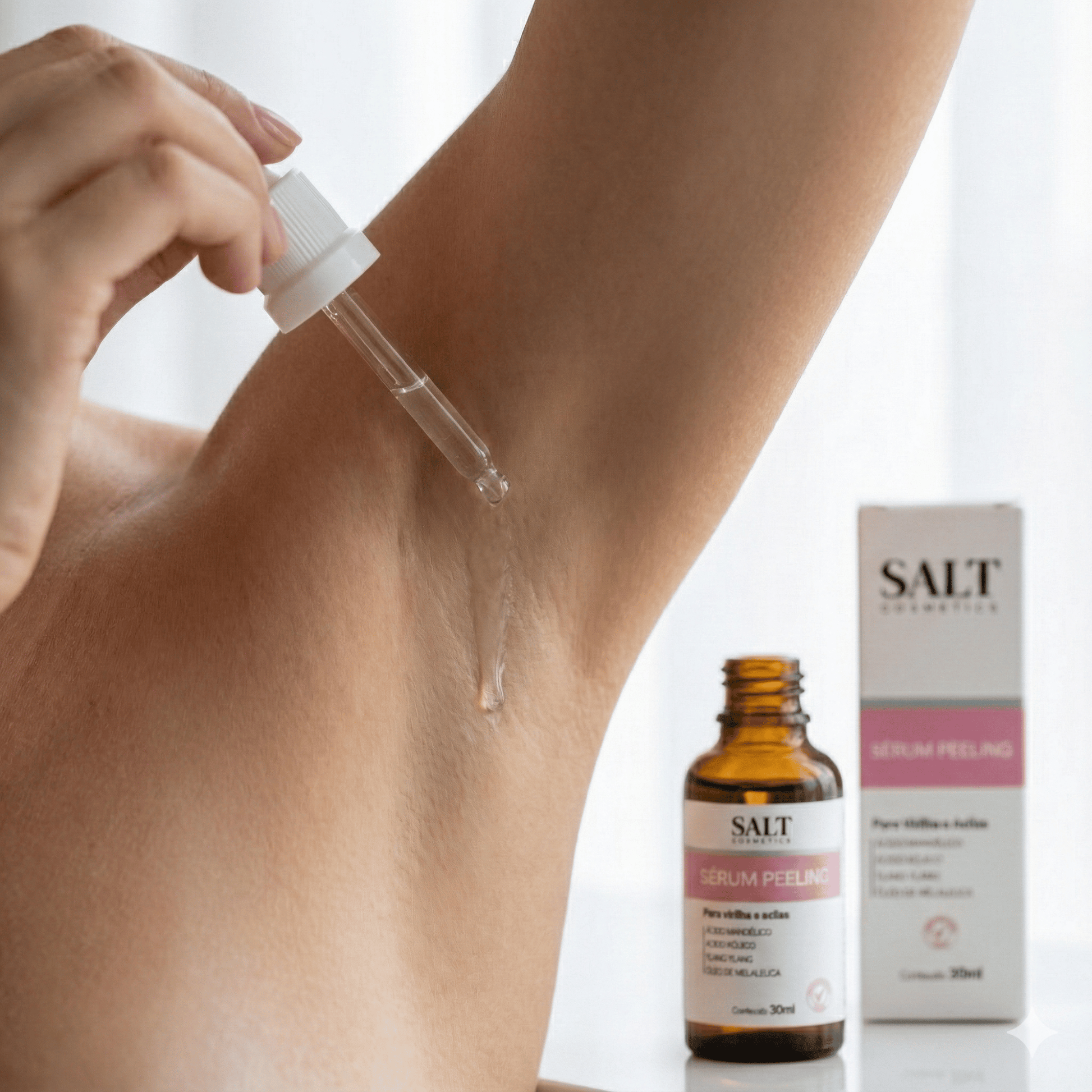 Sérum Peeling Virilha e Axilas 30ml – Mandélico, Lático e Niacinamida para Renovação da Pele – Salt Cosmetics - Salt Cosmetics