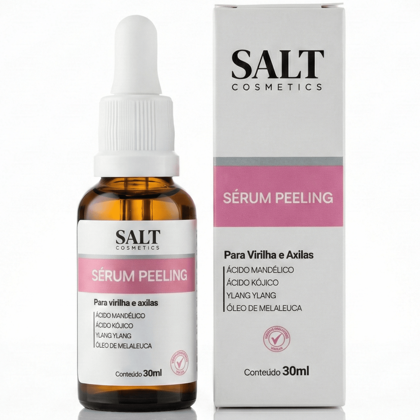 Sérum Peeling Virilha e Axilas 30ml – Mandélico, Lático e Niacinamida para Renovação da Pele – Salt Cosmetics - Salt Cosmetics