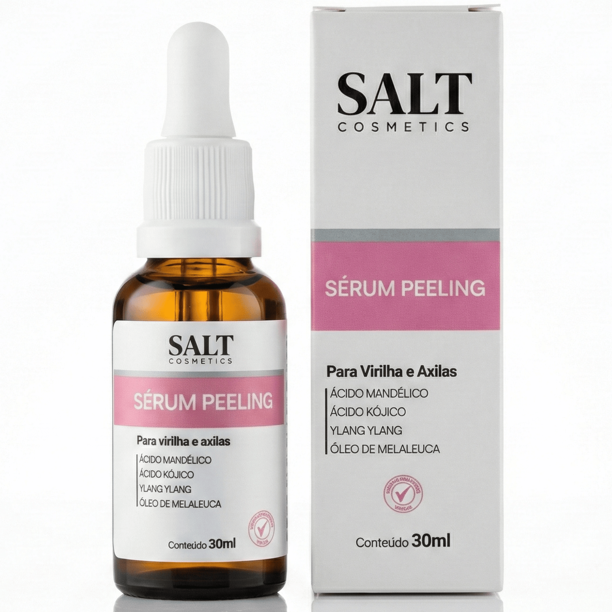 Sérum Peeling Virilha e Axilas 30ml – Mandélico, Lático e Niacinamida para Renovação da Pele – Salt Cosmetics - Salt Cosmetics