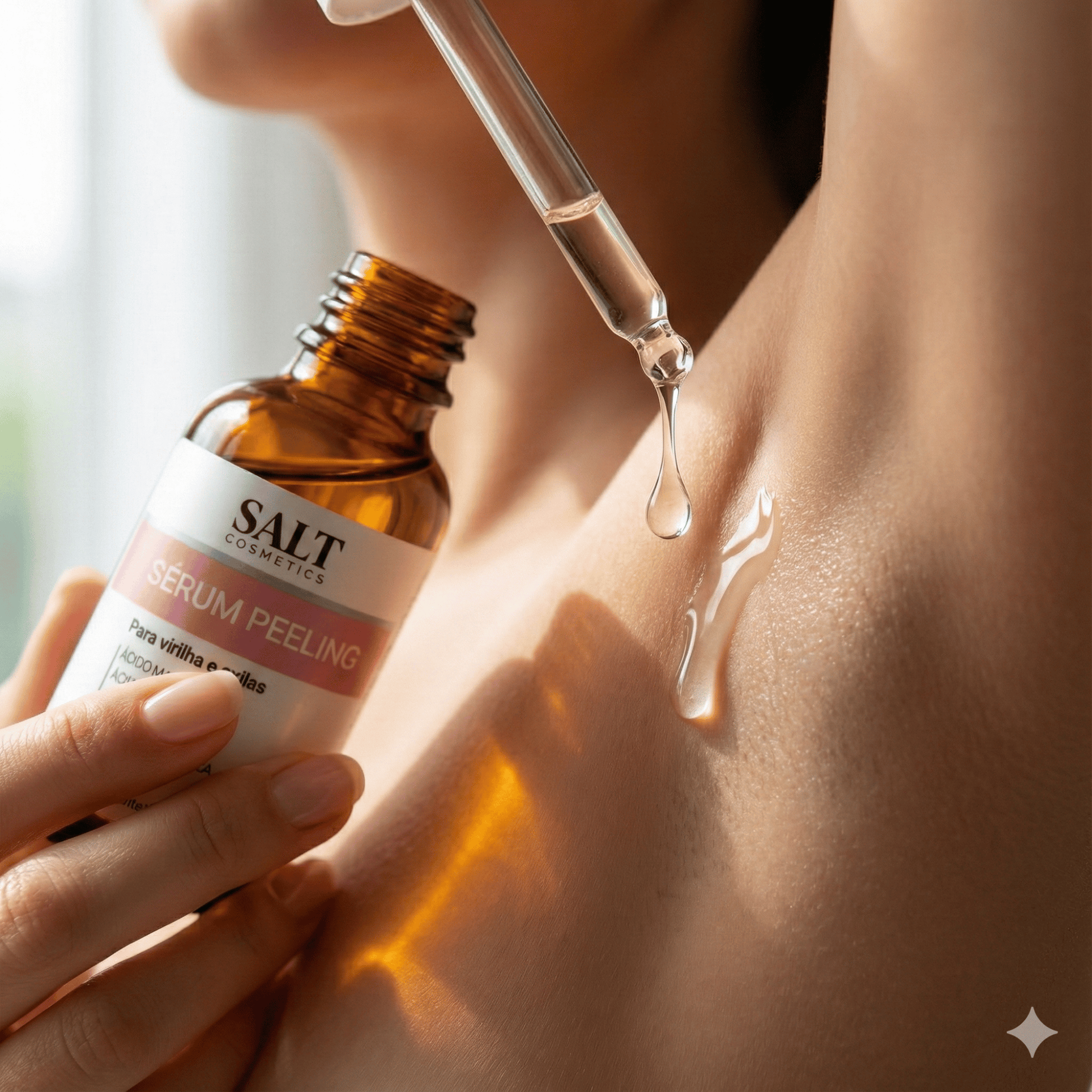 Sérum Peeling Virilha e Axilas 30ml – Mandélico, Lático e Niacinamida para Renovação da Pele – Salt Cosmetics - Salt Cosmetics