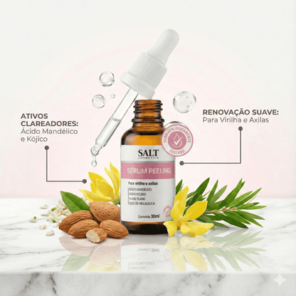 Sérum Peeling Virilha e Axilas 30ml – Mandélico, Lático e Niacinamida para Renovação da Pele – Salt Cosmetics - Salt Cosmetics
