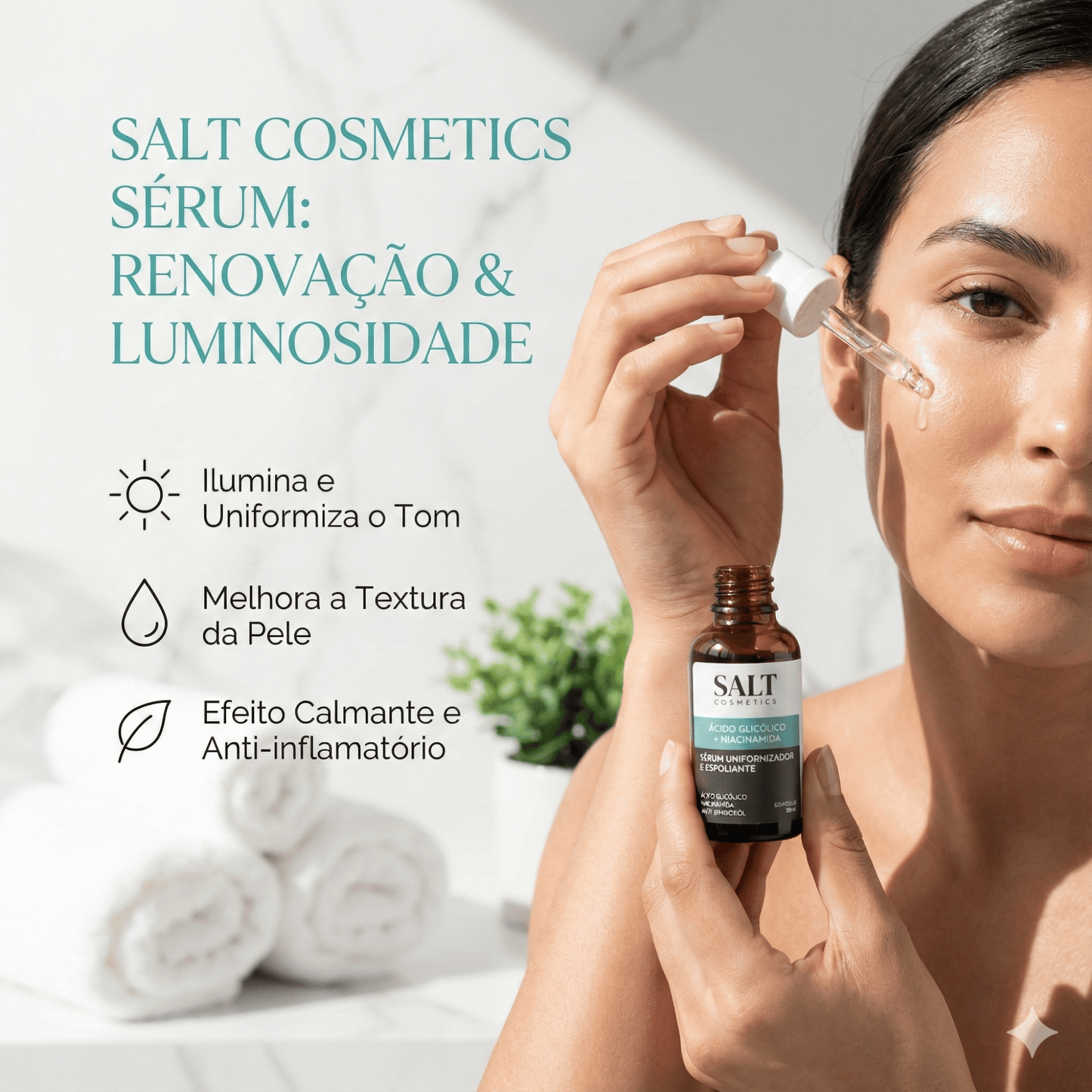 Sérum Uniformizador — Ácido Glicólico + Niacinamida + Alfa Bisabolol - Salt Cosmetics