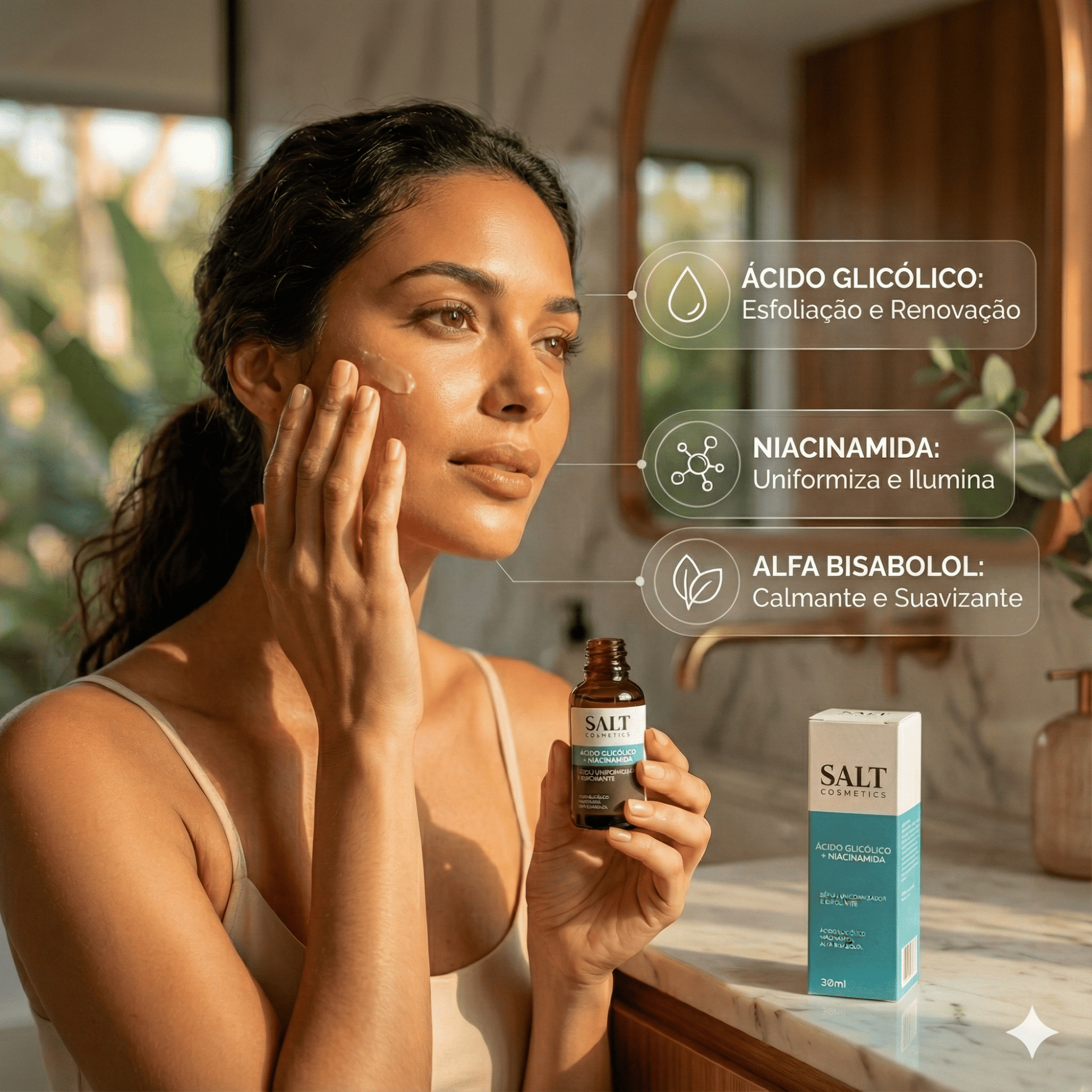 Sérum Uniformizador — Ácido Glicólico + Niacinamida + Alfa Bisabolol - Salt Cosmetics