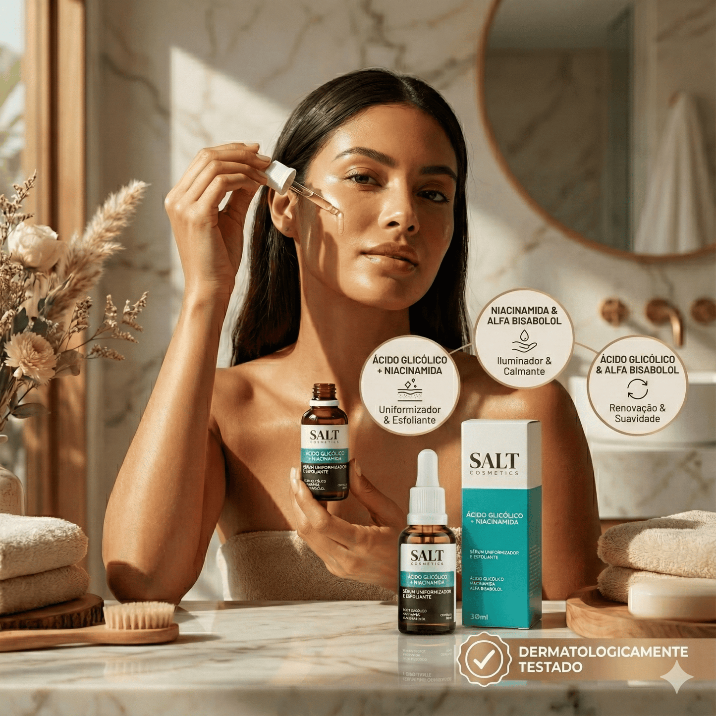 Sérum Uniformizador — Ácido Glicólico + Niacinamida + Alfa Bisabolol - Salt Cosmetics