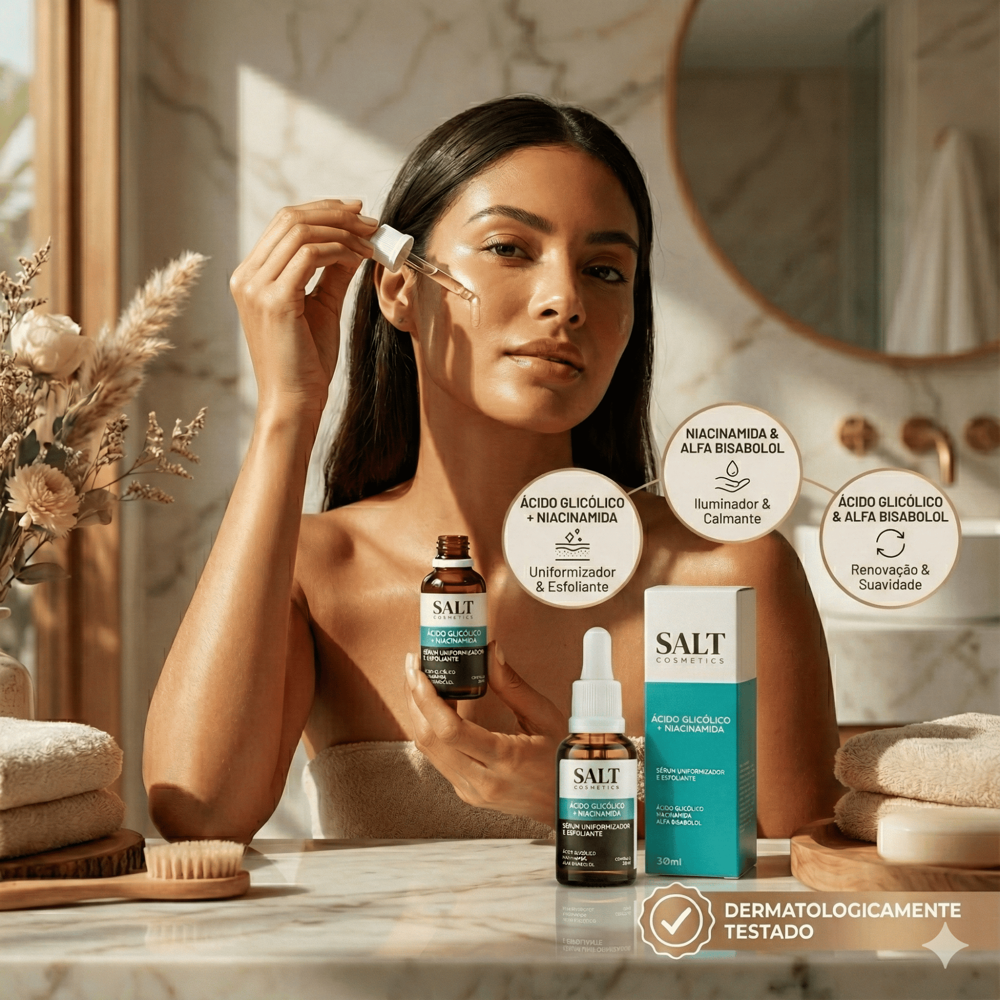 Sérum Uniformizador — Ácido Glicólico + Niacinamida + Alfa Bisabolol - Salt Cosmetics