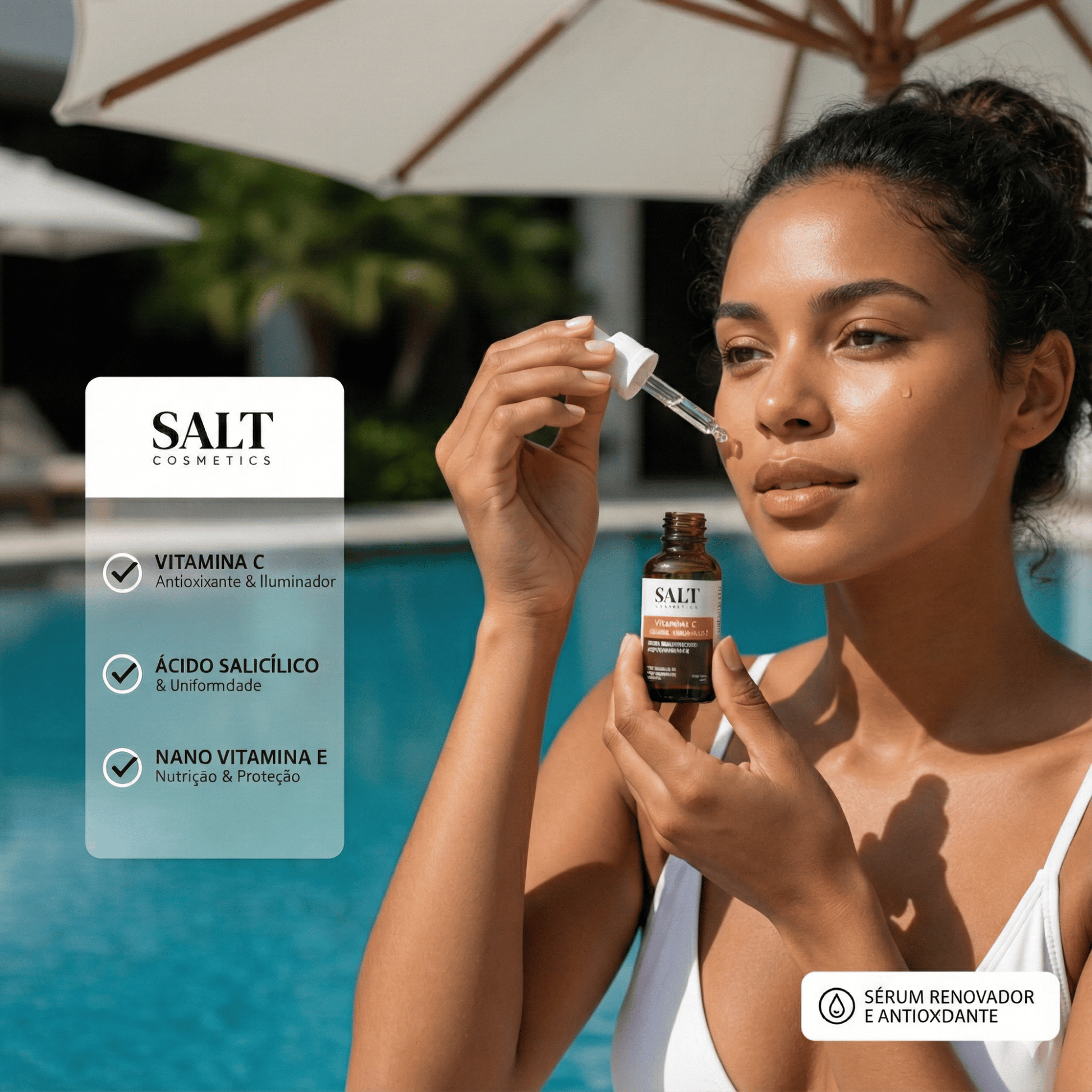 Sérum Vitamina C + Ácido Salicílico + Vitamina E — Renovador - Salt Cosmetics